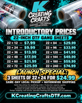 K Creating Crafts DTF 22-inch gang sheet introductory prices and three-sheet $24.99 launch special